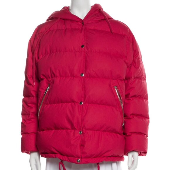 Maje NWT Down Puffer Jacket Hooded Coat Size L - Picture 5 of 11